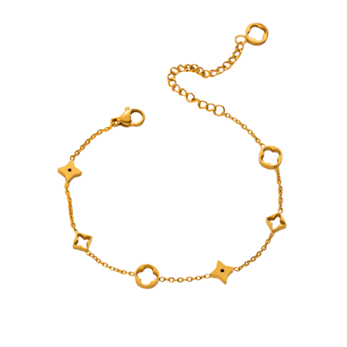 Goldene Klee-Armkette
