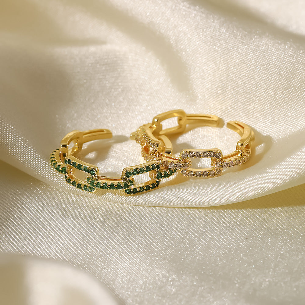 Rechteck Zirkon Ring