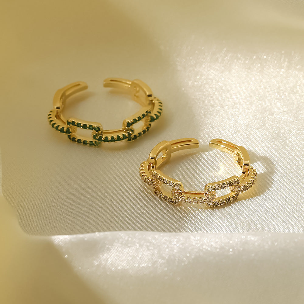 Rechteck Zirkon Ring