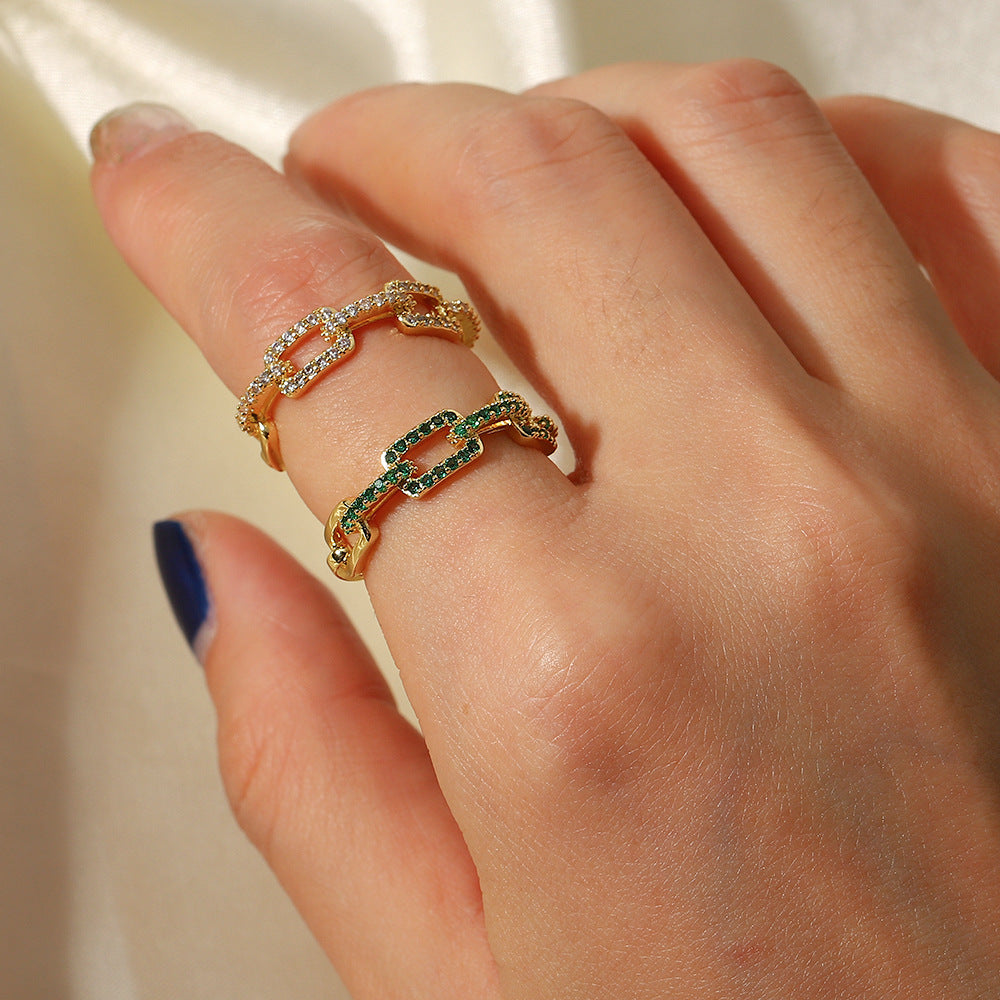 Rechteck Zirkon Ring