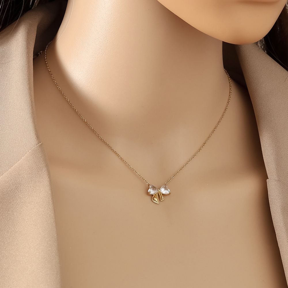 Ribbon with Diamond Halskette
