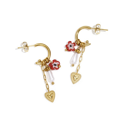 Stainless Steel Dangle Earrings Heart Casual Daily Simple Series Women's jewelry