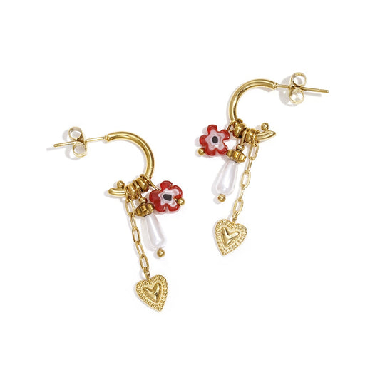 Stainless Steel Dangle Earrings Heart Casual Daily Simple Series Women's jewelry