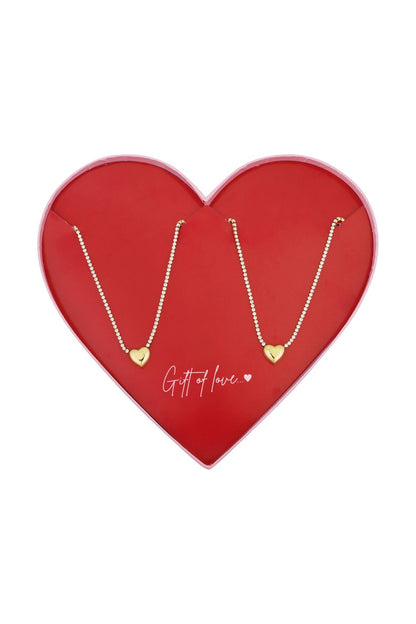 Herz mit Diamanten Halskette Set