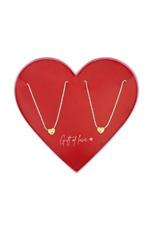 Herz mit Diamanten Halskette Set